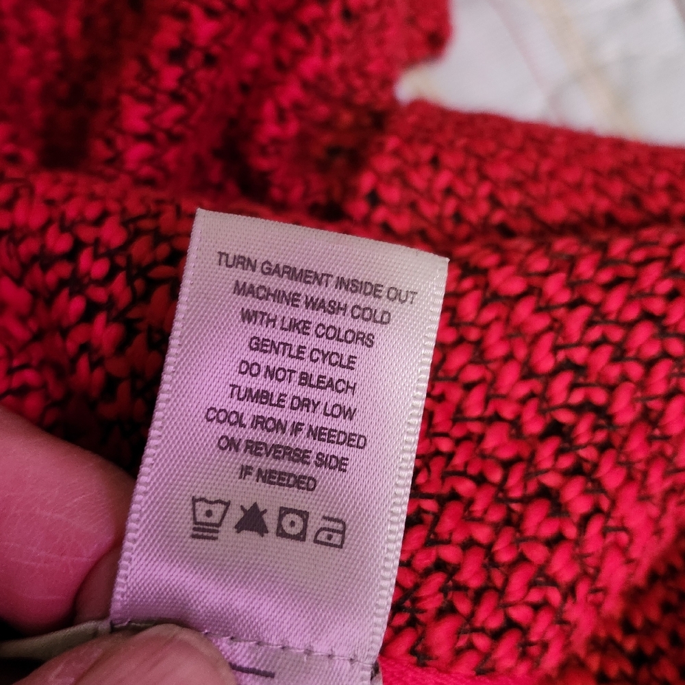 Multiples Vibrant Red Button-Up Pullover Cotton B… - image 9